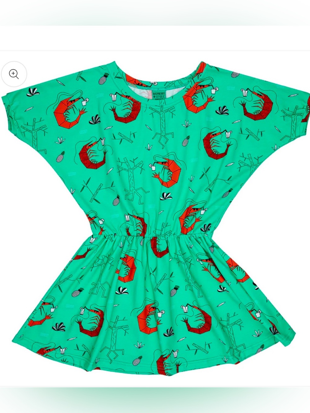 Raspberry Republic Organic Cotton Dress in Shrimp Cocktail 5-7y